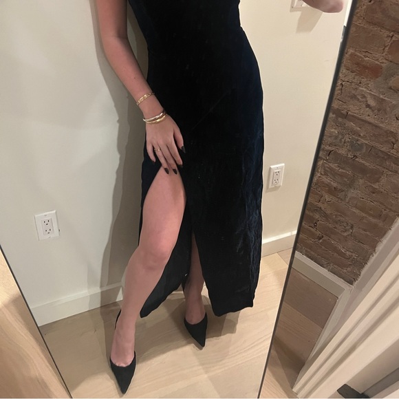 Vintage velvet high slit dress - Picture 2 of 2